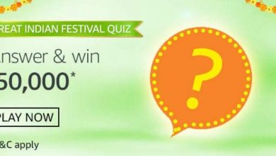 Amazon Great Indian Festival Quiz Answers