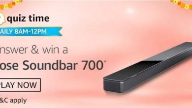 Today's Amazon 18th Oct 2020 Quiz Answers: Play And Win Bose Soundbar 700 (1 Prize) 9 Bose Soundbar 700