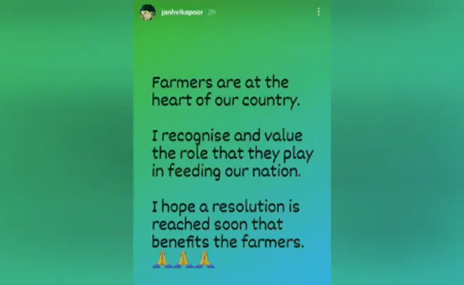 Janhvi Kapoor on farmers
