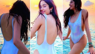 Janhvi Kapoor blue monokini