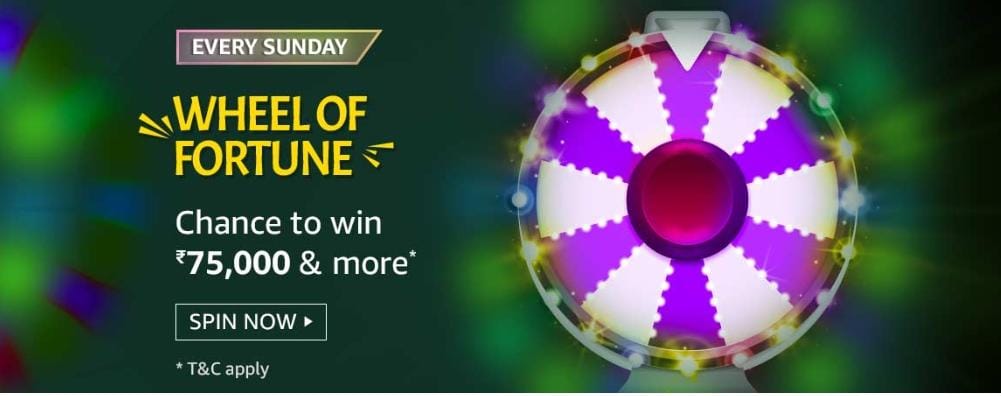 Amazon 27 June Wheel of Fortune Sunday Quiz Answers