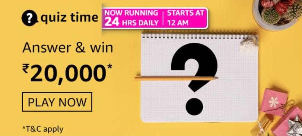 Amazon Daily Quiz Answers 13 June win 20000