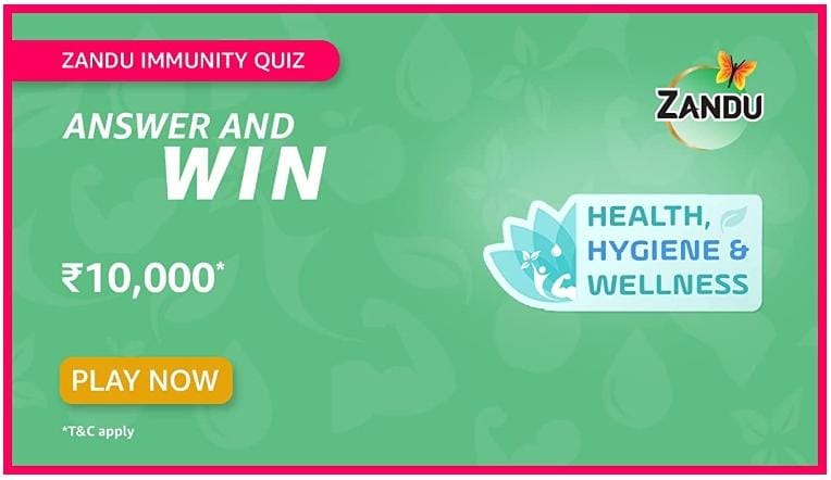 Amazon Zandu Immunity Quiz Answers
