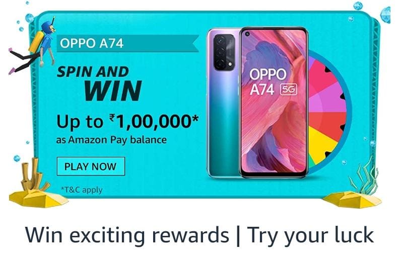 Amazon Oppo A74 Spin And Win Quiz: