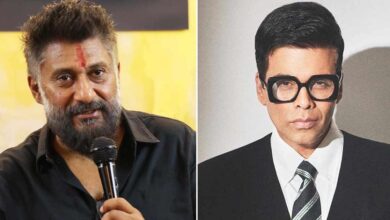 kashmir files vivek agnihotri roll his eyes at karan johar