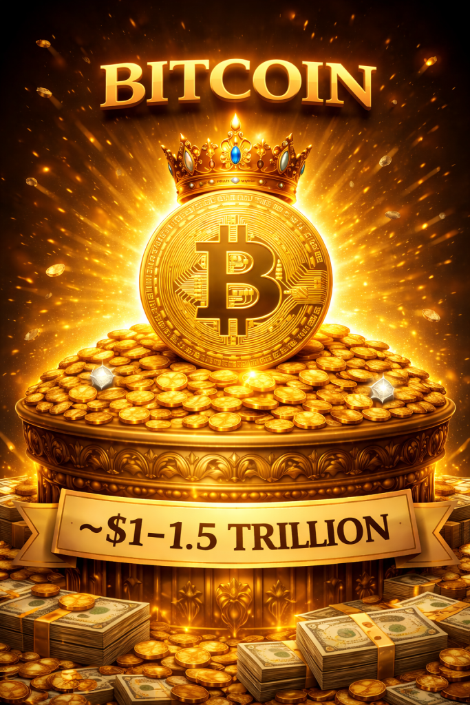 Bitcoin (~$1–1.5 Trillion)